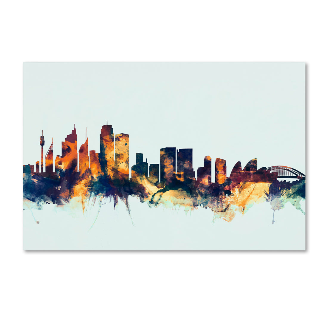 Michael Tompsett Sydney Australia Skyline Blue Canvas Art 16 x 24 Image 1
