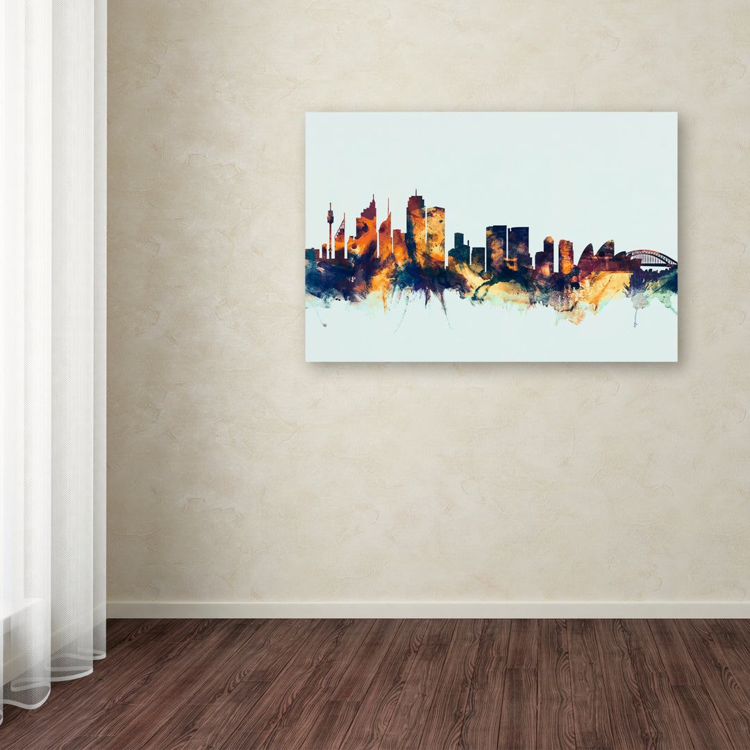 Michael Tompsett Sydney Australia Skyline Blue Canvas Art 16 x 24 Image 3