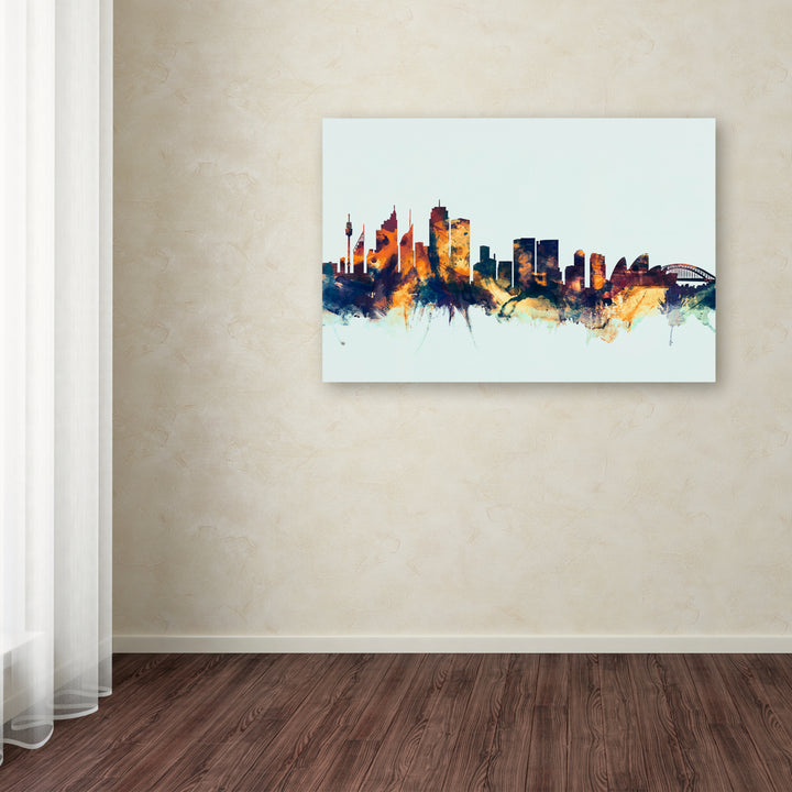 Michael Tompsett Sydney Australia Skyline Blue Canvas Art 16 x 24 Image 3