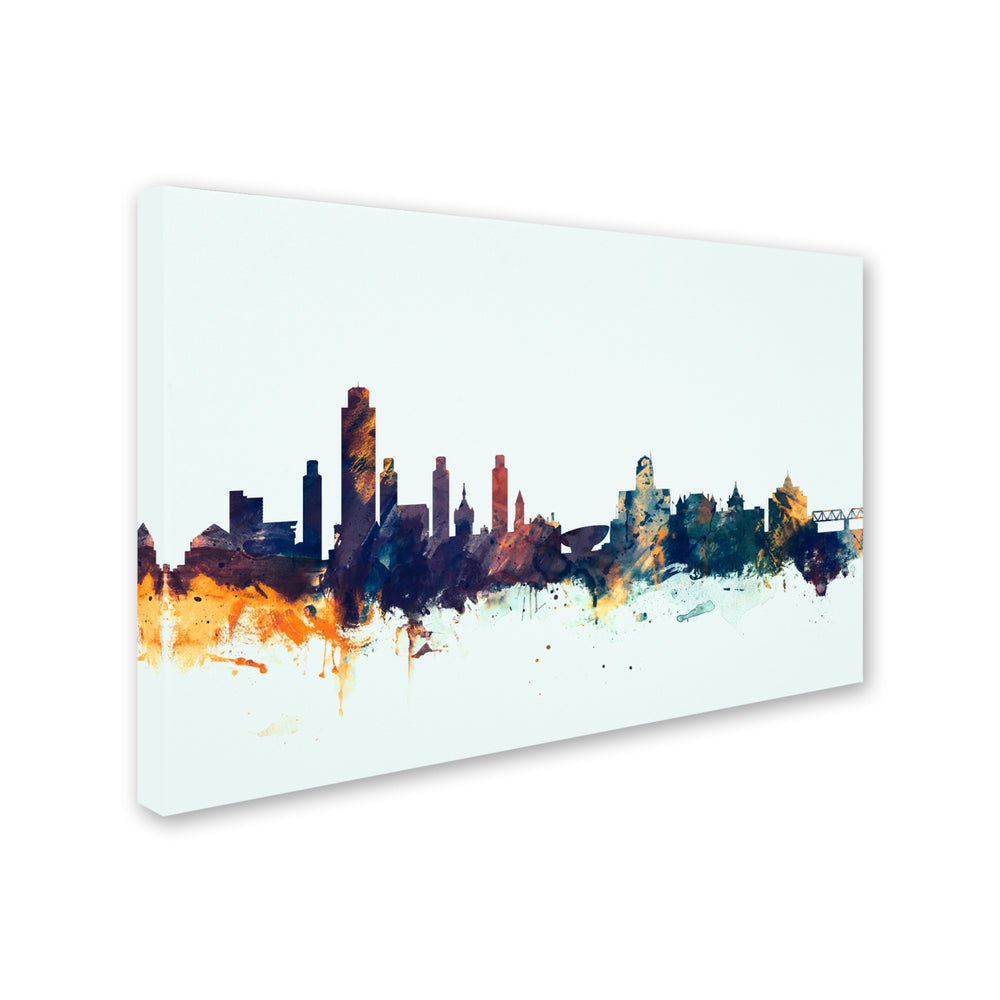 Michael Tompsett Albany York Skyline Blue Canvas Art 16 x 24 Image 2