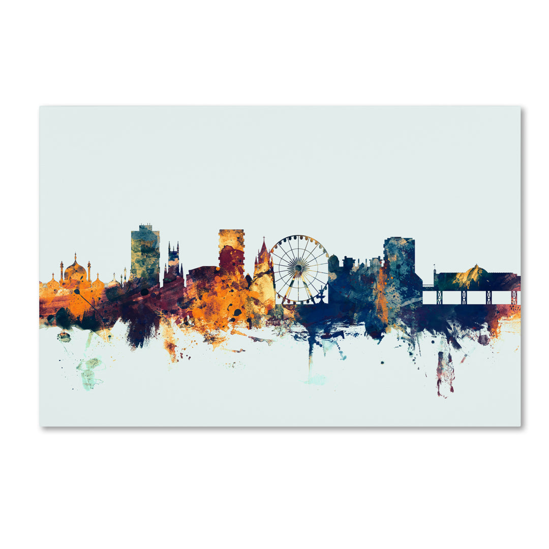 Michael Tompsett Brighton England Skyline Blue Canvas Art 16 x 24 Image 1