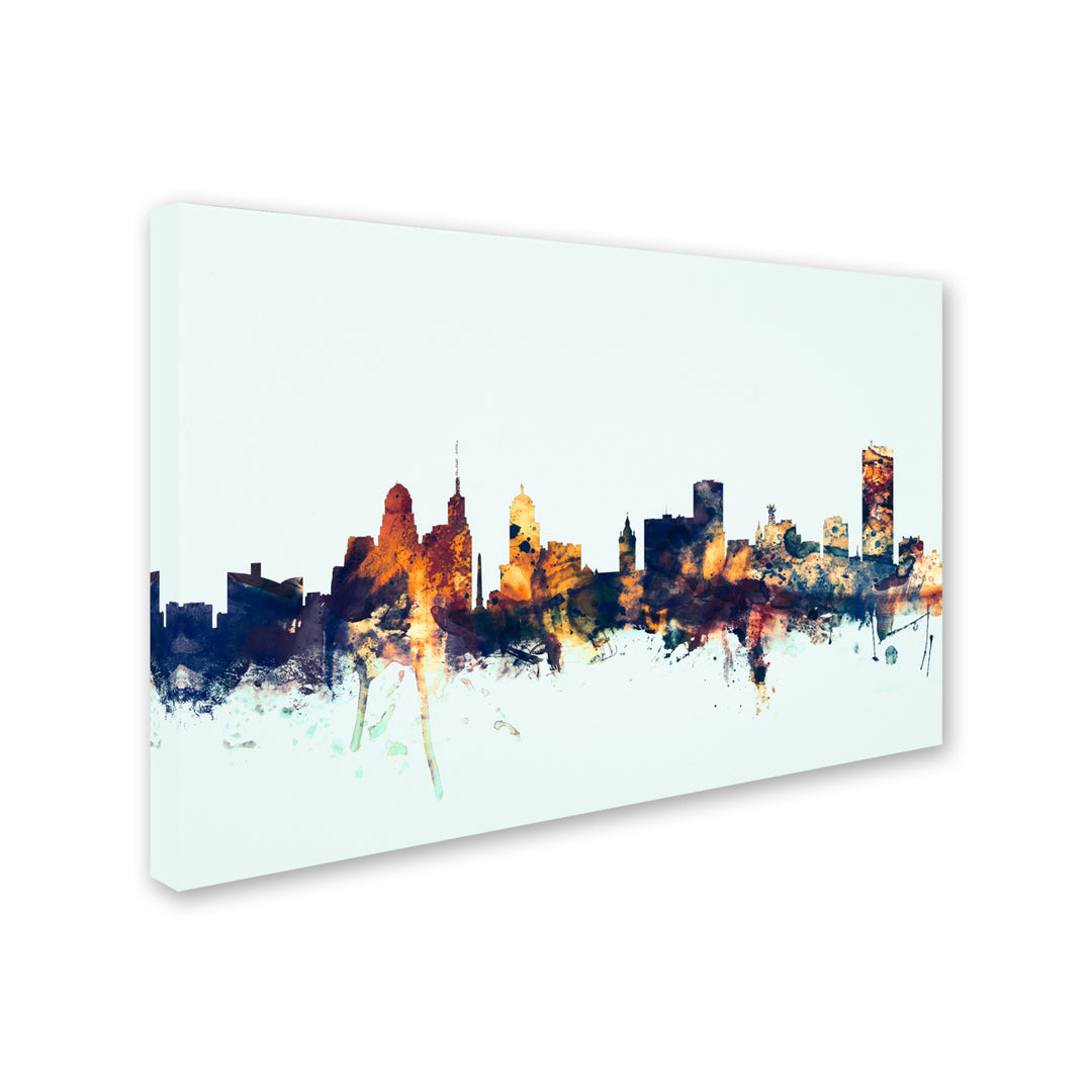 Michael Tompsett Buffalo York Skyline Blue Canvas Art 16 x 24 Image 2