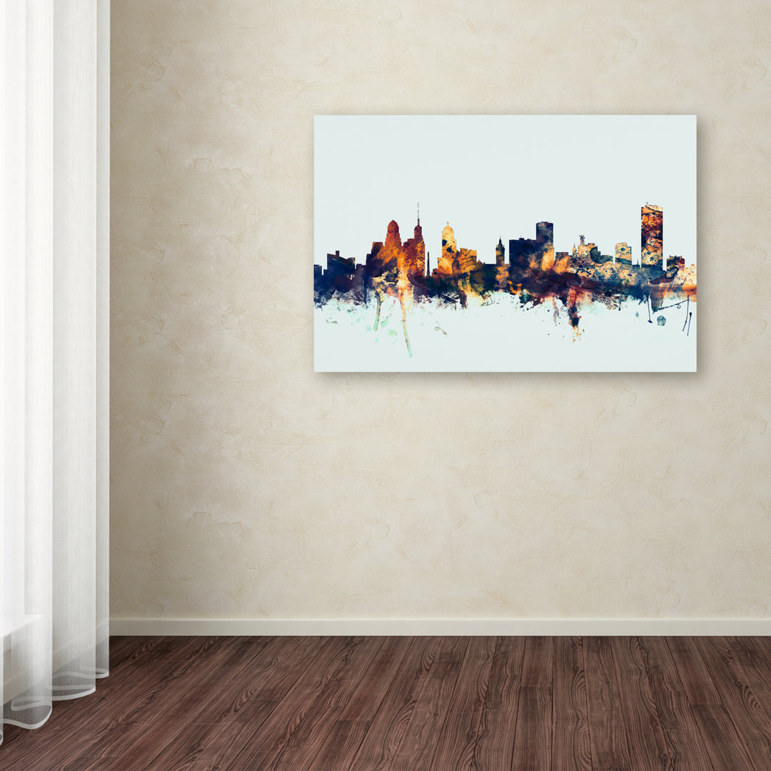 Michael Tompsett Buffalo York Skyline Blue Canvas Art 16 x 24 Image 3