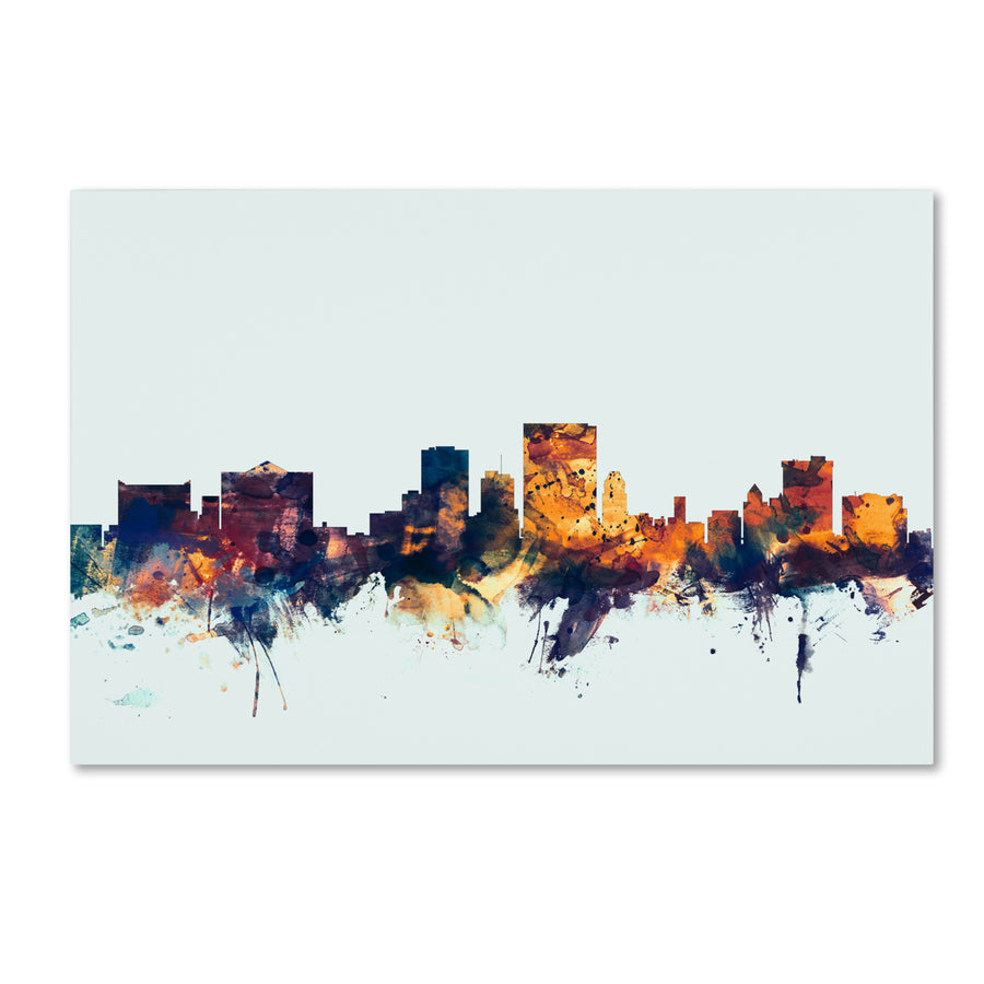 Michael Tompsett El Paso Texas Skyline Blue Canvas Art 16 x 24 Image 1