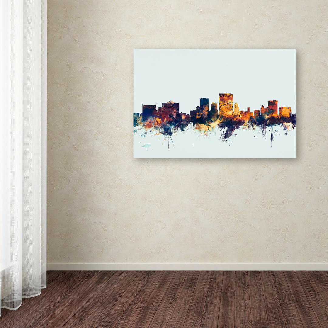 Michael Tompsett El Paso Texas Skyline Blue Canvas Art 16 x 24 Image 3