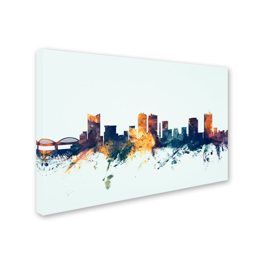 Michael Tompsett Fort Worth Texas Skyline Blue Canvas Art 16 x 24 Image 2