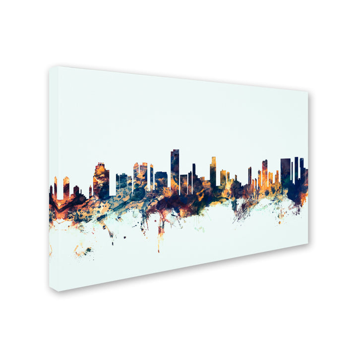 Michael Tompsett Honolulu Hawaii Skyline Blue Canvas Art 16 x 24 Image 2