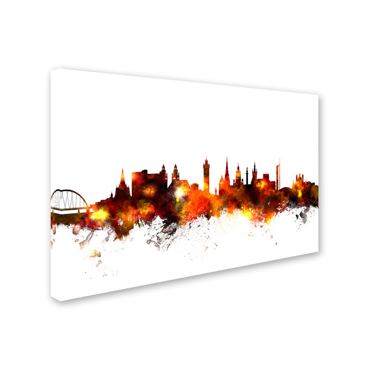 Michael Tompsett Glasgow Scotland Skyline Red Canvas Art 16 x 24 Image 2