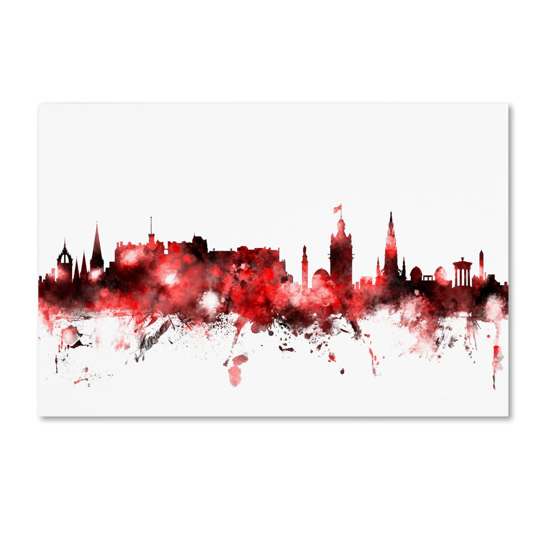 Michael Tompsett Edinburgh Skyline Red 2 Canvas Art 16 x 24 Image 1