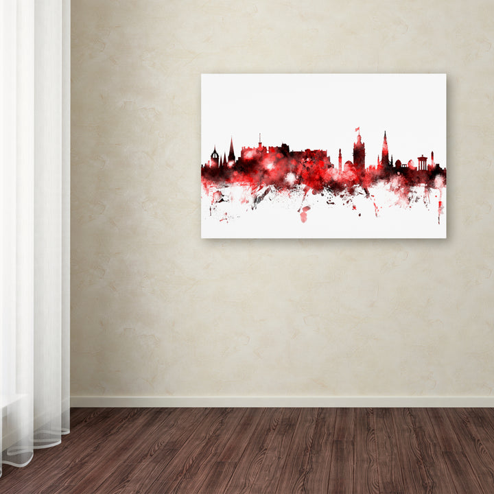 Michael Tompsett Edinburgh Skyline Red 2 Canvas Art 16 x 24 Image 3