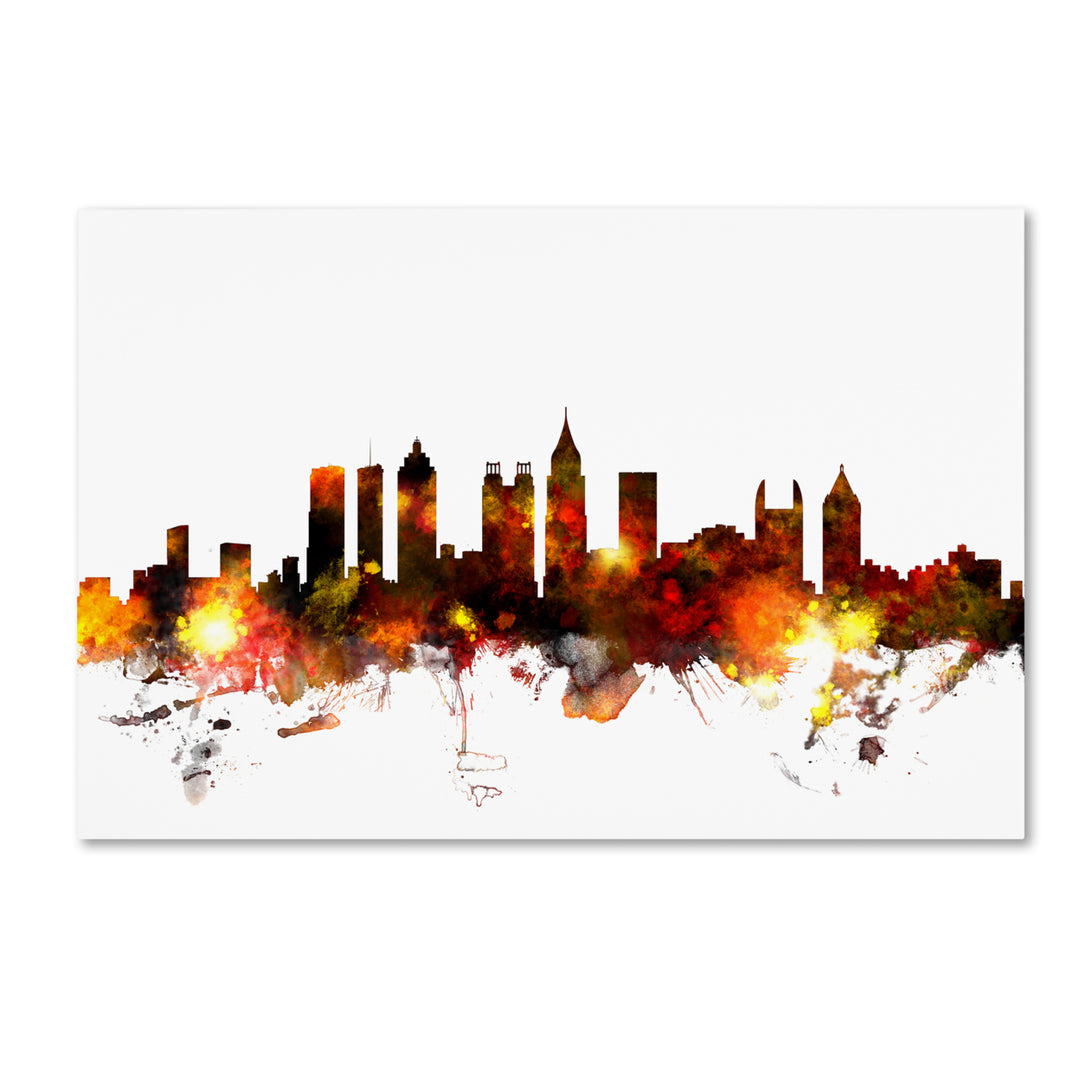 Michael Tompsett Atlanta Georgia Skyline Red Canvas Art 16 x 24 Image 1