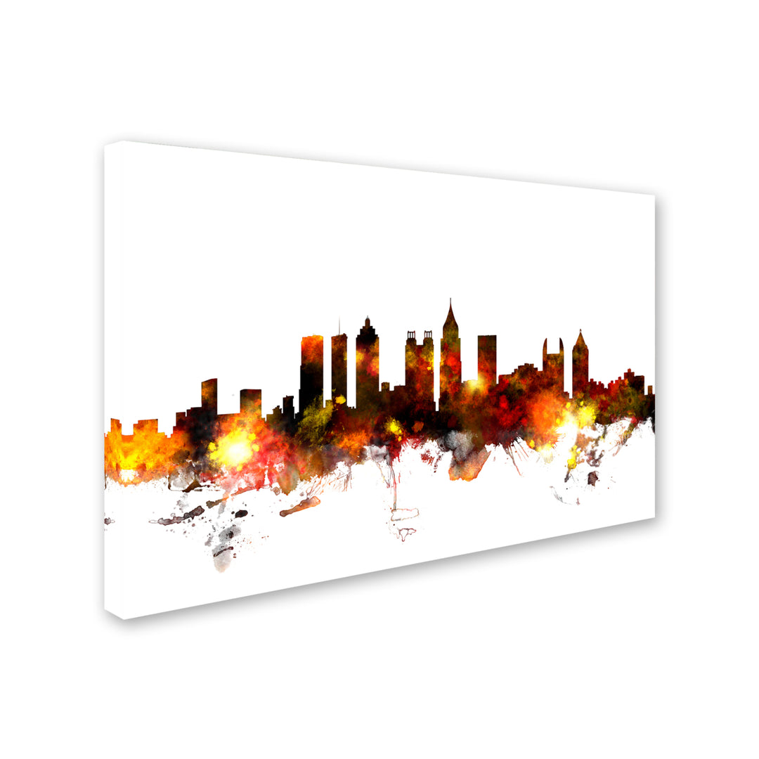 Michael Tompsett Atlanta Georgia Skyline Red Canvas Art 16 x 24 Image 2