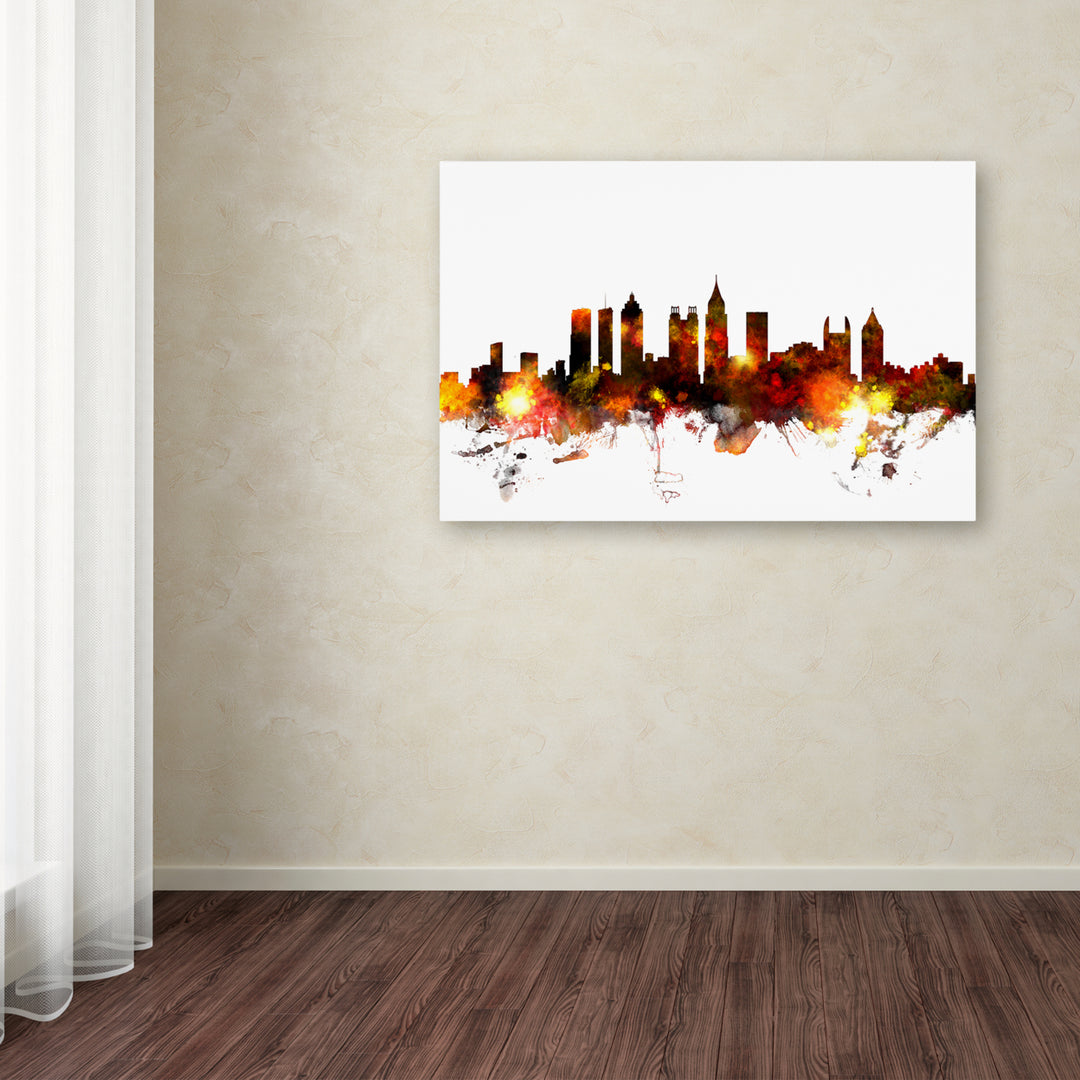 Michael Tompsett Atlanta Georgia Skyline Red Canvas Art 16 x 24 Image 3