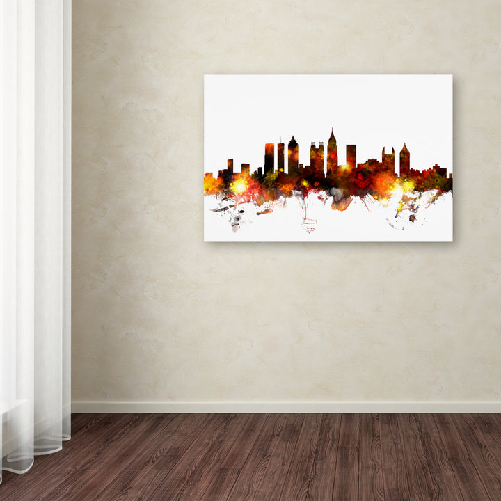 Michael Tompsett Atlanta Georgia Skyline Red Canvas Art 16 x 24 Image 3