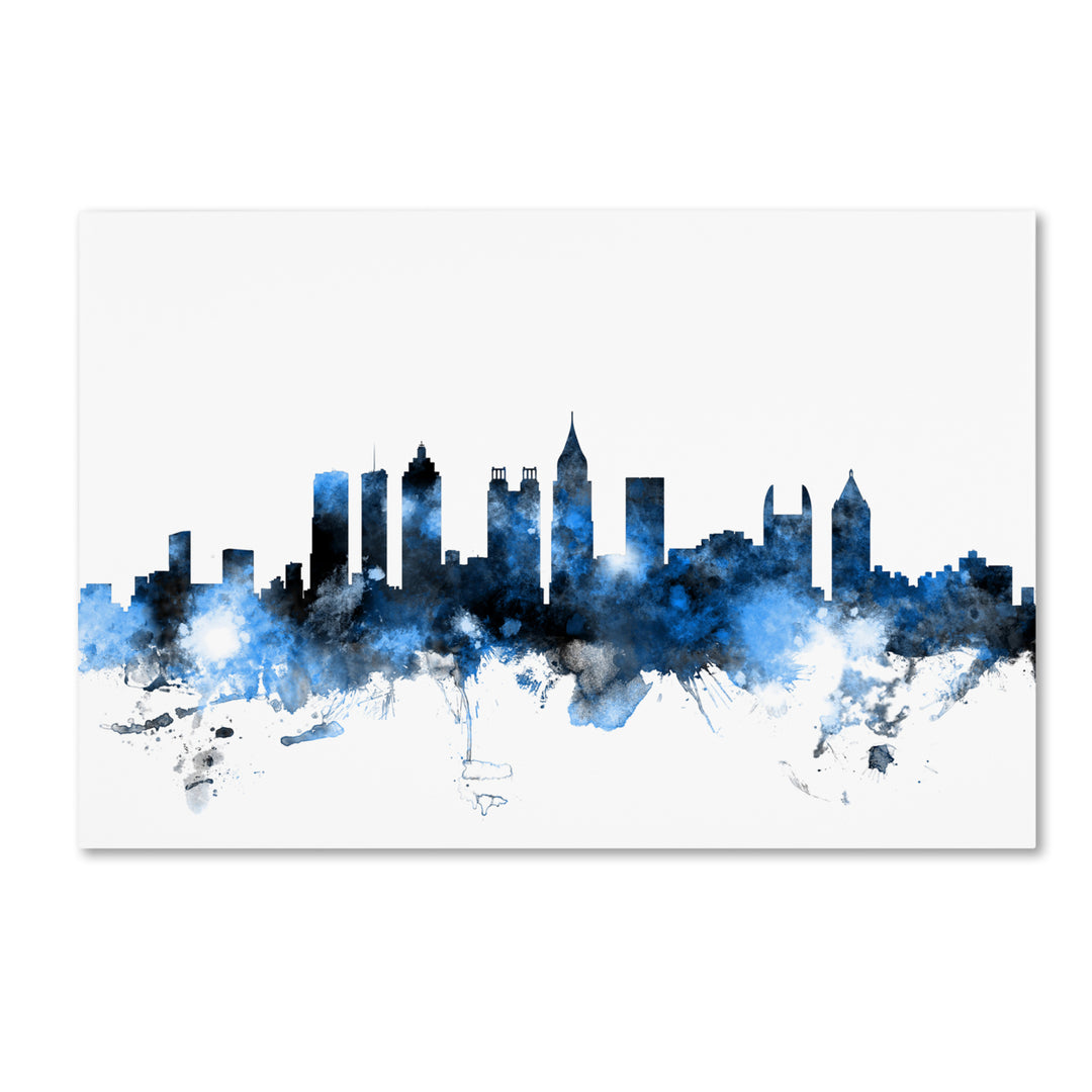 Michael Tompsett Atlanta Georgia Skyline White Canvas Art 16 x 24 Image 1