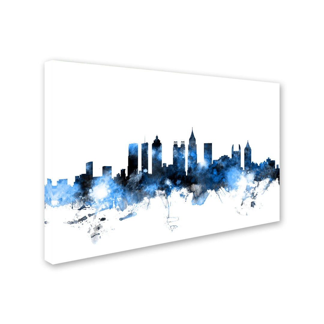 Michael Tompsett Atlanta Georgia Skyline White Canvas Art 16 x 24 Image 2