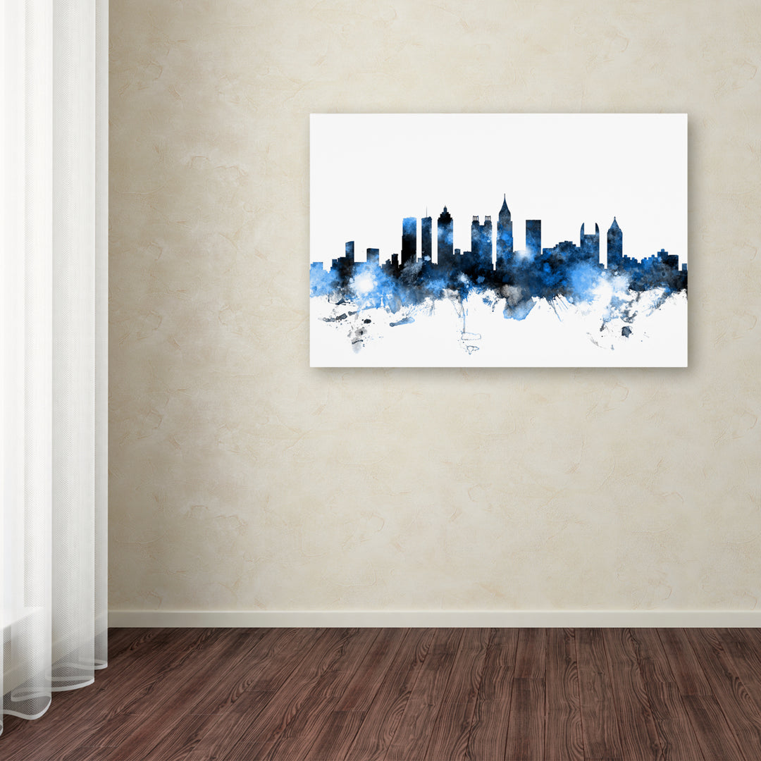 Michael Tompsett Atlanta Georgia Skyline White Canvas Art 16 x 24 Image 3