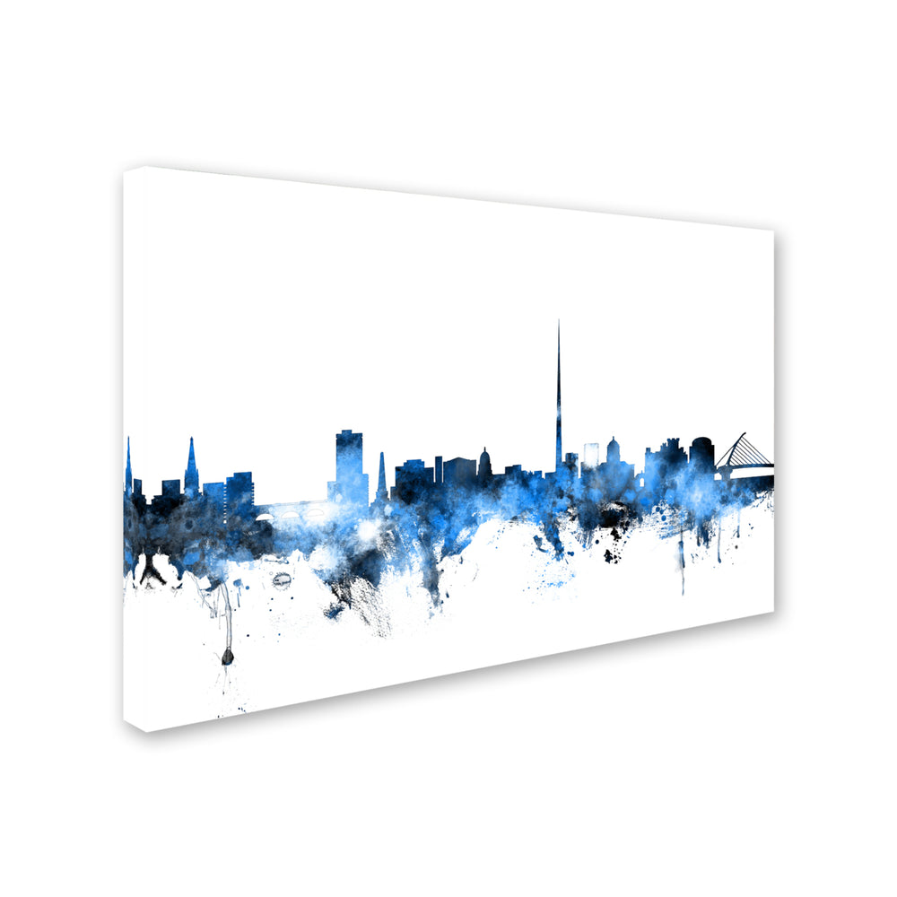 Michael Tompsett Dublin Ireland Skyline White Canvas Art 16 x 24 Image 2