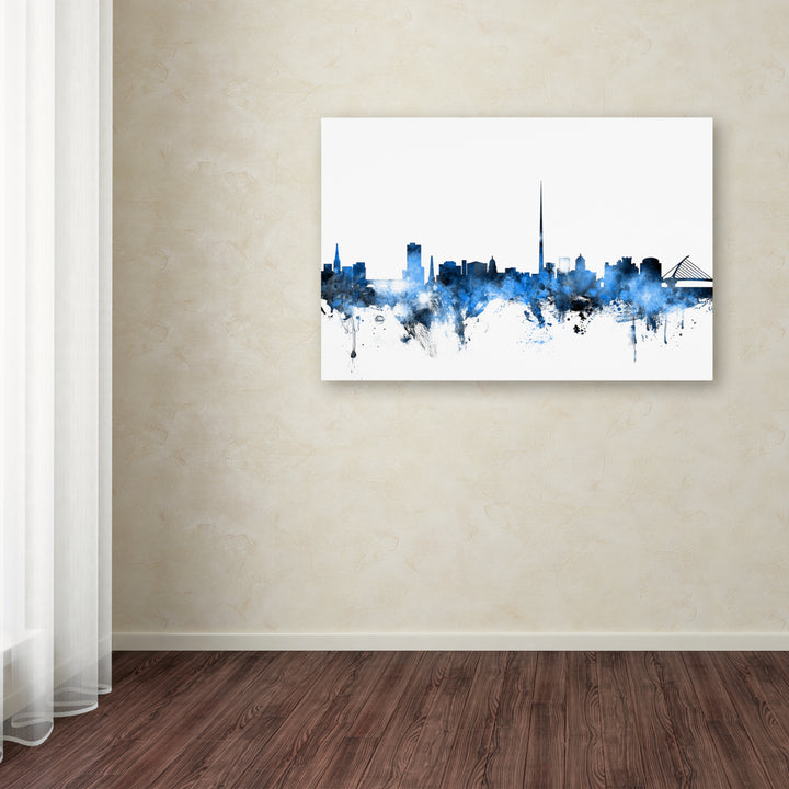 Michael Tompsett Dublin Ireland Skyline White Canvas Art 16 x 24 Image 3