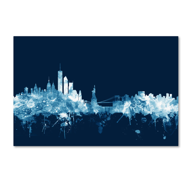 Michael Tompsett York Skyline Navy Canvas Art 16 x 24 Image 1