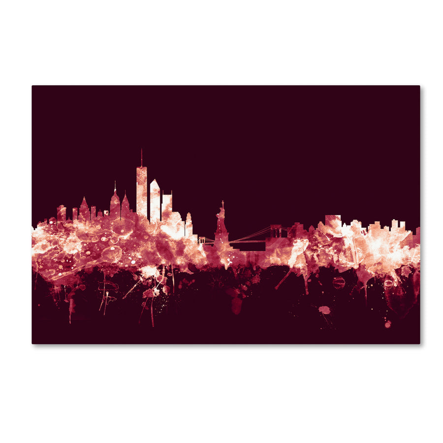 Michael Tompsett York Skyline Maroon Canvas Art 16 x 24 Image 1