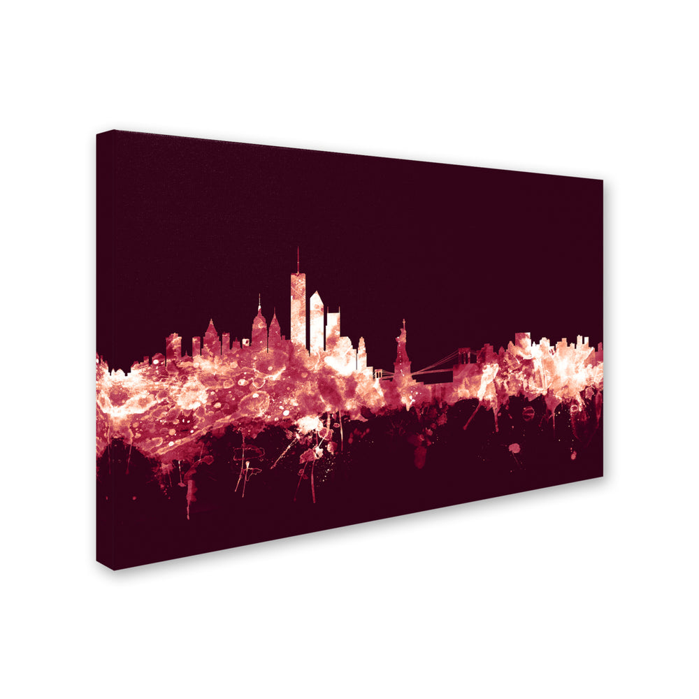 Michael Tompsett York Skyline Maroon Canvas Art 16 x 24 Image 2