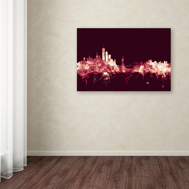 Michael Tompsett York Skyline Maroon Canvas Art 16 x 24 Image 3