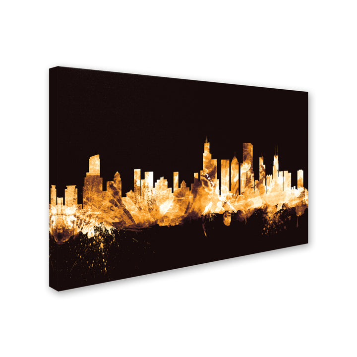 Michael Tompsett Chicago Illinois Skyline Gold Canvas Art 16 x 24 Image 2