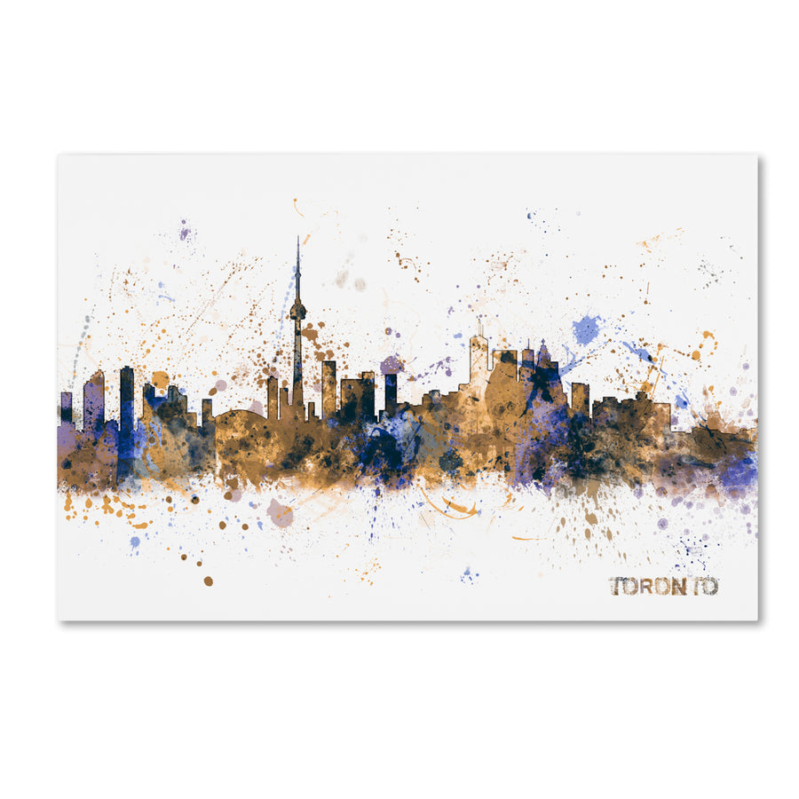 Michael Tompsett Toronto Canada Skyline Purple Canvas Art 16 x 24 Image 1