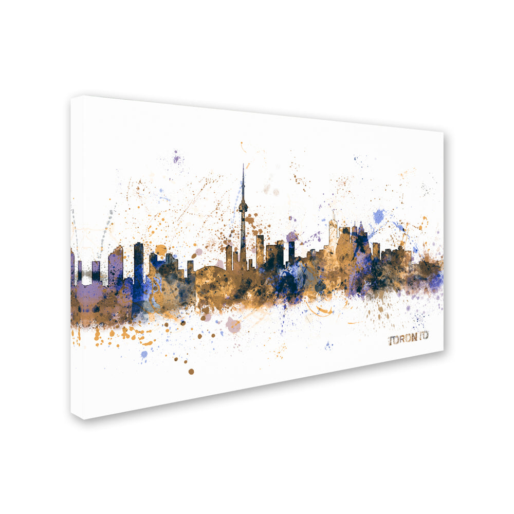 Michael Tompsett Toronto Canada Skyline Purple Canvas Art 16 x 24 Image 2