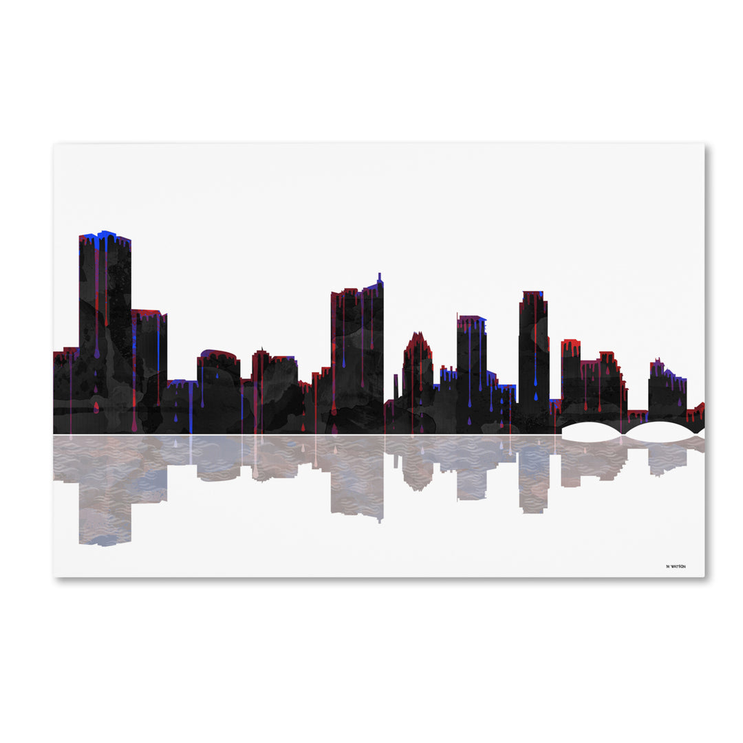 Marlene Watson Austin Texas Skyline Canvas Art 16 x 24 Image 1