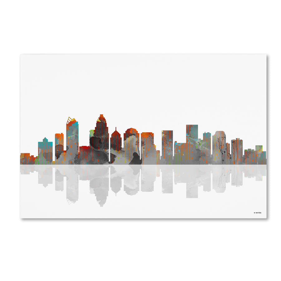 Marlene Watson Charlotte North Carolina Skyline Canvas Art 16 x 24 Image 1