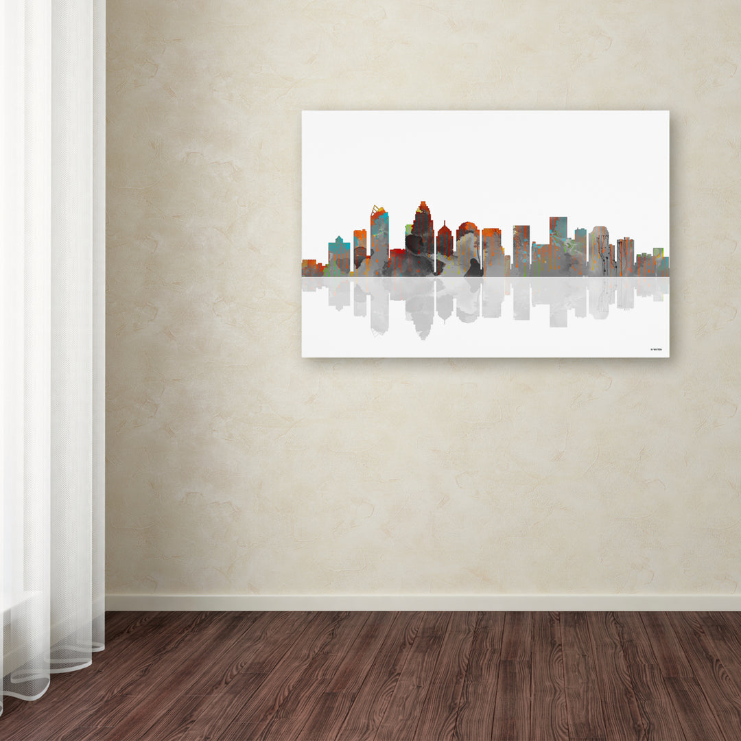 Marlene Watson Charlotte North Carolina Skyline Canvas Art 16 x 24 Image 3