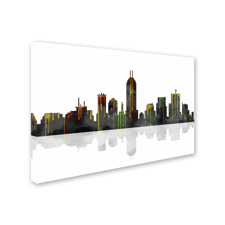 Marlene Watson Indianapolis Indiana Skyline Canvas Art 16 x 24 Image 2