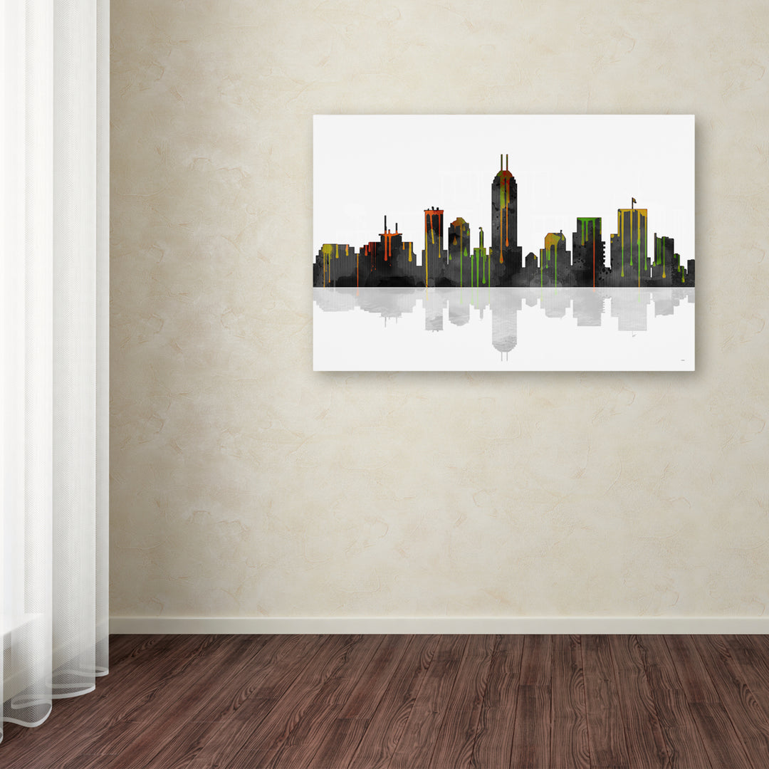 Marlene Watson Indianapolis Indiana Skyline Canvas Art 16 x 24 Image 3