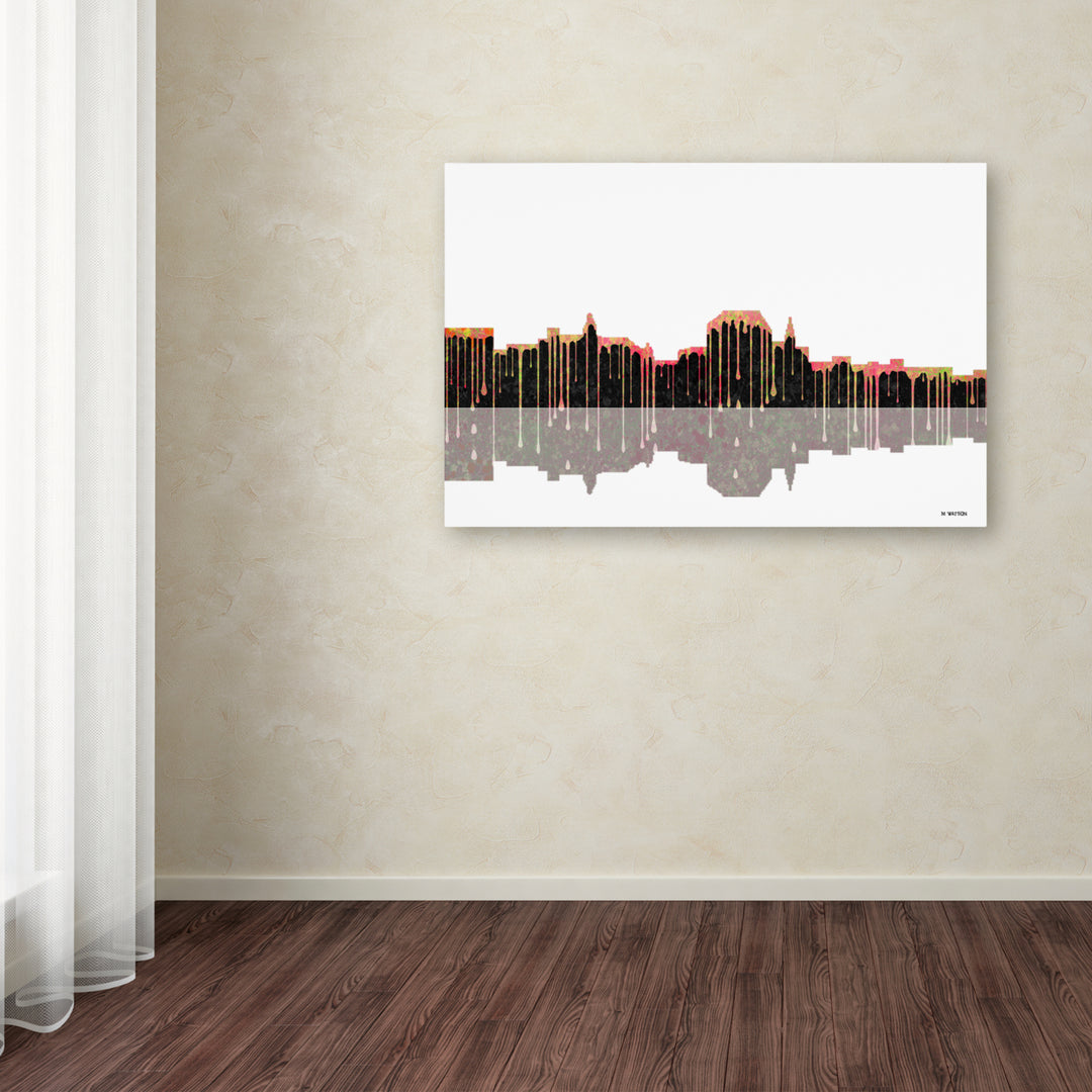 Marlene Watson Augusta Maine Skyline II Canvas Art 16 x 24 Image 3