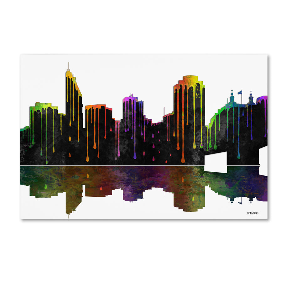 Marlene Watson Cincinatti Ohio Skyline II Canvas Art 16 x 24 Image 1