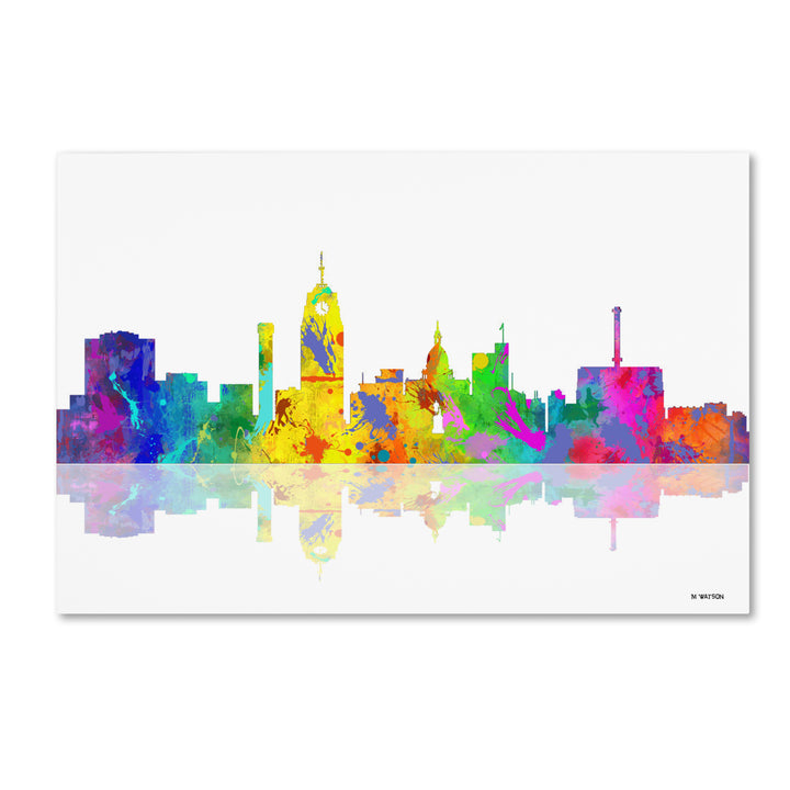 Marlene Watson Lansing Michican Skyline Canvas Art 16 x 24 Image 1