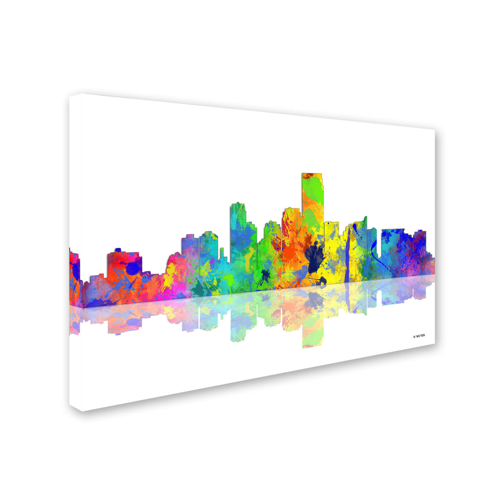 Marlene Watson Jersey City Jersey Skyline Canvas Art 16 x 24 Image 2