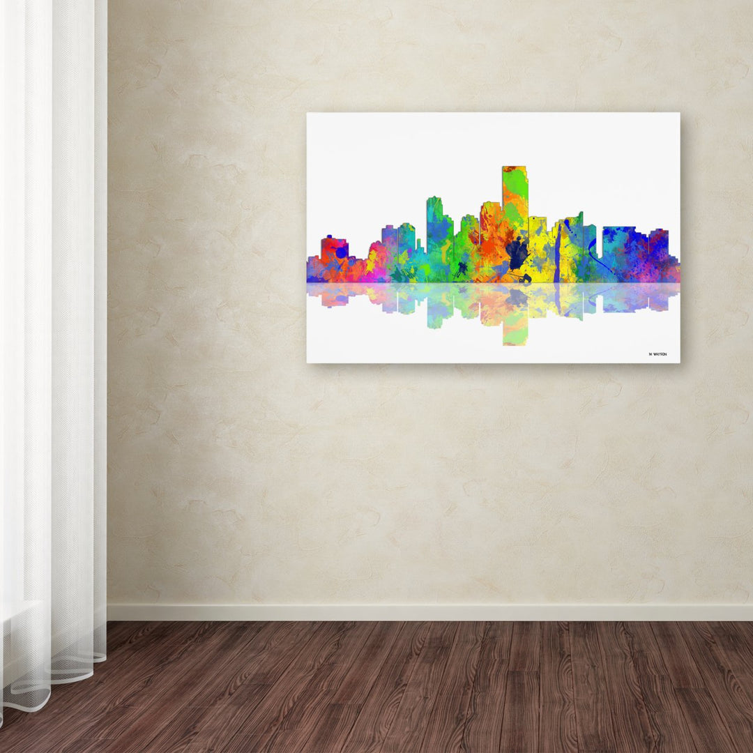 Marlene Watson Jersey City Jersey Skyline Canvas Art 16 x 24 Image 3