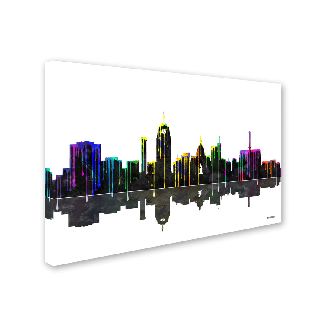 Marlene Watson Lansing Michigan Skyline II Canvas Art 16 x 24 Image 2