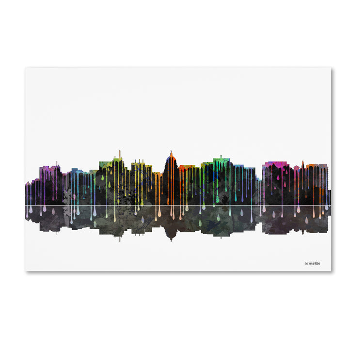 Marlene Watson Madison Wisconsin Skyline II Canvas Art 16 x 24 Image 1