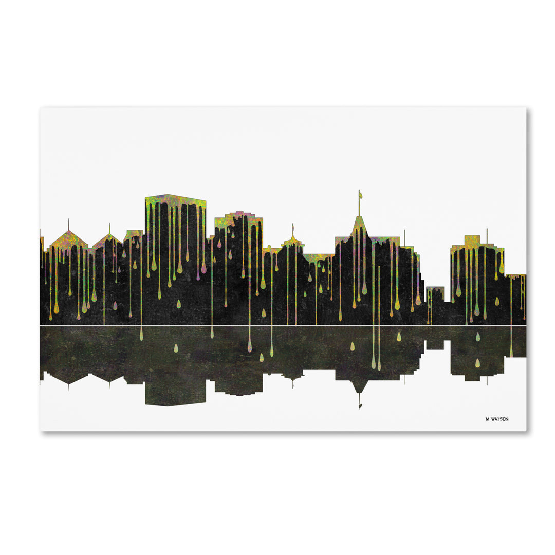 Marlene Watson Oakland California Skyline II Canvas Art 16 x 24 Image 1