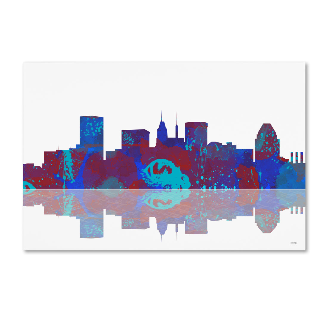 Marlene Watson Baltimore Maryland Skyline II Canvas Art 16 x 24 Image 1