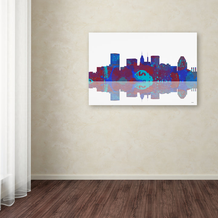 Marlene Watson Baltimore Maryland Skyline II Canvas Art 16 x 24 Image 3