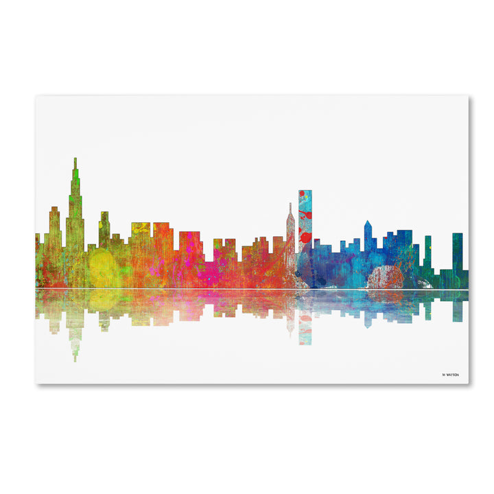 Marlene Watson Chicago Illinois Skyline III Canvas Art 16 x 24 Image 1