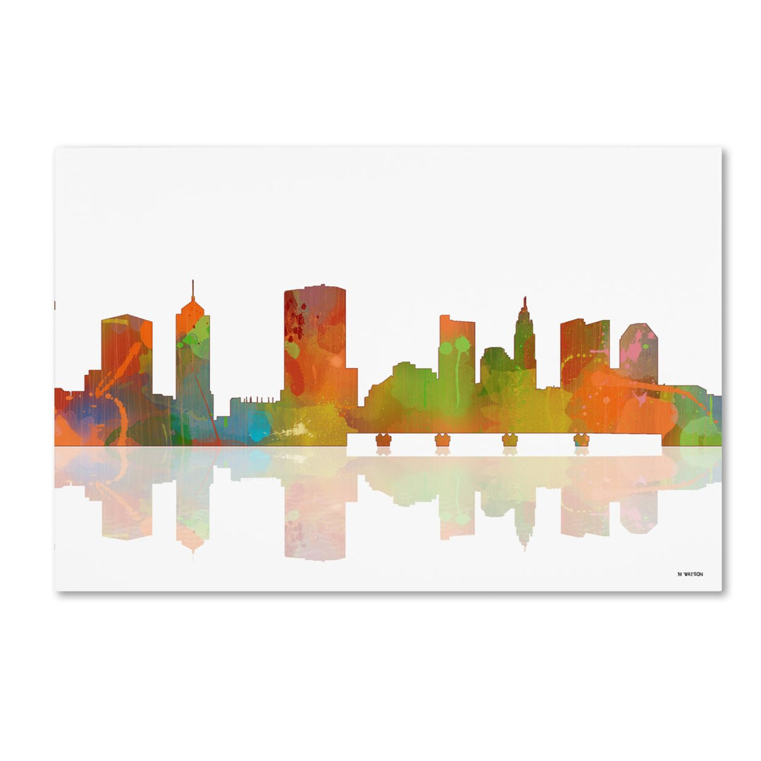 Marlene Watson Columbus Ohio Skyline II Canvas Art 16 x 24 Image 1