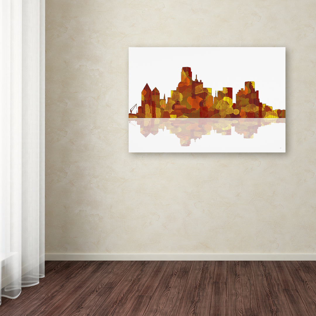 Marlene Watson Dallas Texas Skyline II Canvas Art 16 x 24 Image 3