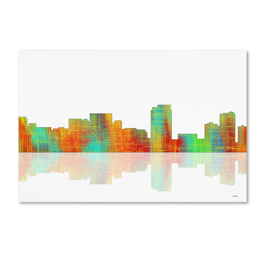 Marlene Watson Honolulu Hawaii Skyline Canvas Art 16 x 24 Image 1