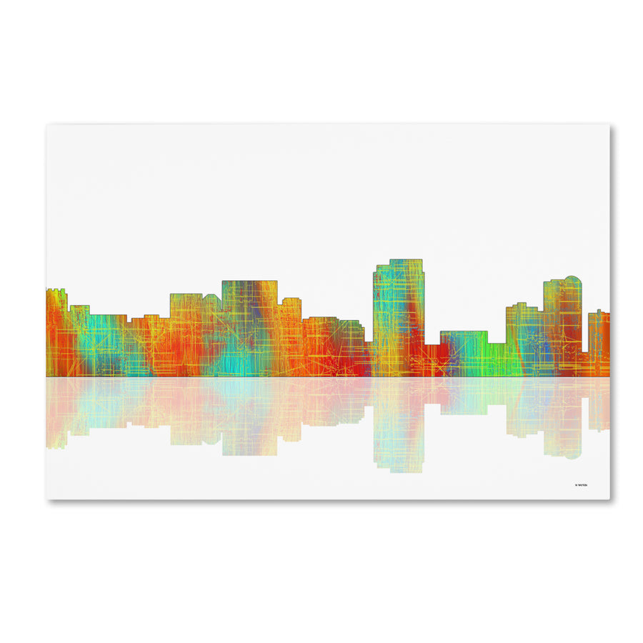 Marlene Watson Honolulu Hawaii Skyline Canvas Art 16 x 24 Image 1